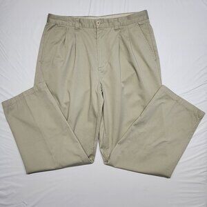 Cherokee Pants Ultimate Khaki Mens 36 x 32 Pleated Front  Straight Leg Preppy